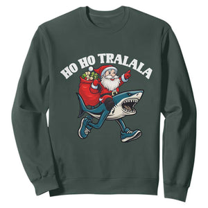 Tralalero Tralala Christmas Meme Sweatshirt Santa Xmas Ho Ho Ho TS14 Dark Forest Green Print Your Wear