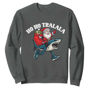 Tralalero Tralala Christmas Meme Sweatshirt Santa Xmas Ho Ho Ho TS14 Dark Heather Print Your Wear
