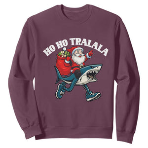 Tralalero Tralala Christmas Meme Sweatshirt Santa Xmas Ho Ho Ho TS14 Maroon Print Your Wear
