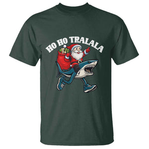 Tralalero Tralala Christmas Meme T Shirt Santa Xmas Ho Ho Ho TS14 Dark Forest Green Print Your Wear