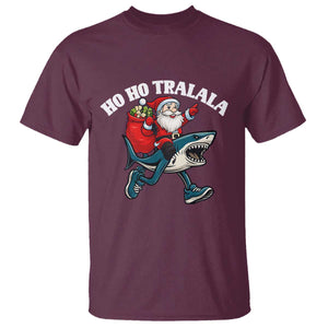 Tralalero Tralala Christmas Meme T Shirt Santa Xmas Ho Ho Ho TS14 Maroon Print Your Wear