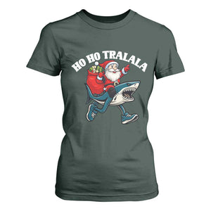 Tralalero Tralala Christmas Meme T Shirt For Women Santa Xmas Ho Ho Ho TS14 Dark Forest Green Print Your Wear