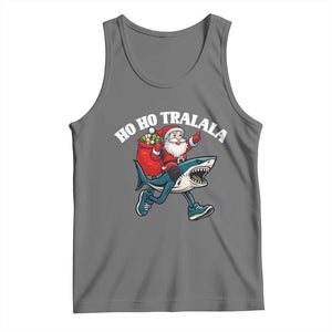 Tralalero Tralala Christmas Meme Tank Top Santa Xmas Ho Ho Ho TS14 Black Heather Print Your Wear