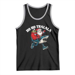 Tralalero Tralala Christmas Meme Tank Top Santa Xmas Ho Ho Ho TS14 Black Athletic Heather Print Your Wear
