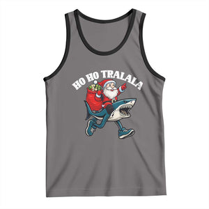 Tralalero Tralala Christmas Meme Tank Top Santa Xmas Ho Ho Ho TS14 Deep Heather Black Print Your Wear