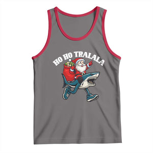 Tralalero Tralala Christmas Meme Tank Top Santa Xmas Ho Ho Ho TS14 Deep Heather Red Print Your Wear