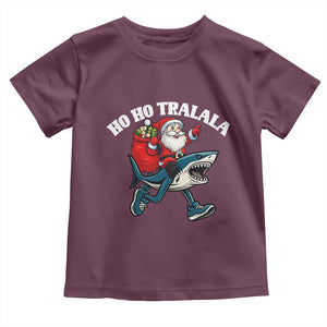 Tralalero Tralala Christmas Meme Toddler T Shirt Santa Xmas Ho Ho Ho TS14 Maroon Print Your Wear
