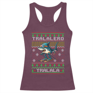 Tralalero Tralala Christmas Meme Racerback Tank Top Snowboard Ugly Xmas TS14 Maroon Print Your Wear