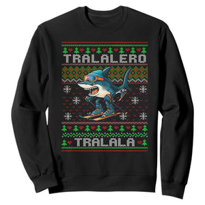 Tralalero Tralala Christmas Meme Sweatshirt Snowboard Ugly Xmas TS14 Black Print Your Wear