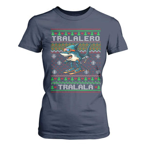 Tralalero Tralala Christmas Meme T Shirt For Women Snowboard Ugly Xmas TS14 Navy Print Your Wear