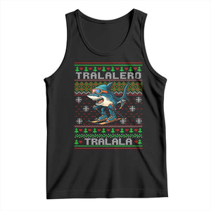 Tralalero Tralala Christmas Meme Tank Top Snowboard Ugly Xmas TS14 Black Print Your Wear