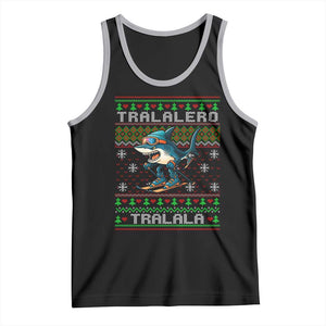 Tralalero Tralala Christmas Meme Tank Top Snowboard Ugly Xmas TS14 Black Athletic Heather Print Your Wear