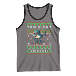 Tralalero Tralala Christmas Meme Tank Top Snowboard Ugly Xmas TS14 Deep Heather Black Print Your Wear
