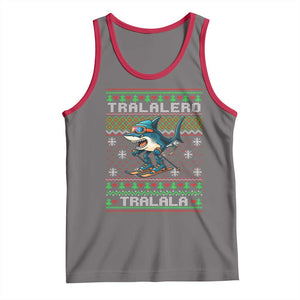 Tralalero Tralala Christmas Meme Tank Top Snowboard Ugly Xmas TS14 Deep Heather Red Print Your Wear