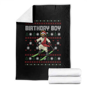 Jesus Christmas Meme Throw Blanket Snowboard Birthday Boy Ugly Xmas TS14 Black Print Your Wear