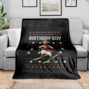 Jesus Christmas Meme Throw Blanket Snowboard Birthday Boy Ugly Xmas TS14 Print Your Wear