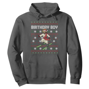 Jesus Christmas Meme Hoodie Snowboard Birthday Boy Ugly Xmas TS14 Dark Heather Print Your Wear