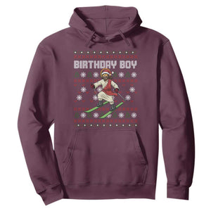 Jesus Christmas Meme Hoodie Snowboard Birthday Boy Ugly Xmas TS14 Maroon Print Your Wear