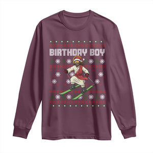 Jesus Christmas Meme Long Sleeve Shirt Snowboard Birthday Boy Ugly Xmas TS14 Maroon Print Your Wear