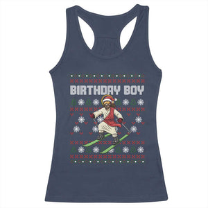 Jesus Christmas Meme Racerback Tank Top Snowboard Birthday Boy Ugly Xmas TS14 Navy Print Your Wear