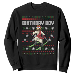 Jesus Christmas Meme Sweatshirt Snowboard Birthday Boy Ugly Xmas TS14 Black Print Your Wear