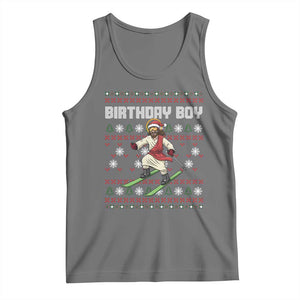 Jesus Christmas Meme Tank Top Snowboard Birthday Boy Ugly Xmas TS14 Black Heather Print Your Wear