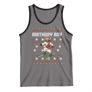 Jesus Christmas Meme Tank Top Snowboard Birthday Boy Ugly Xmas TS14 Deep Heather Black Print Your Wear