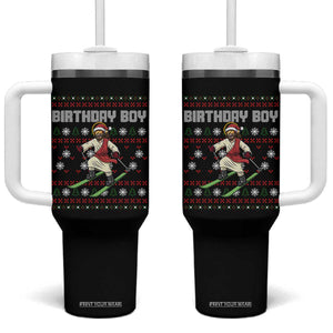 Jesus Christmas Meme Tumbler With Handle Snowboard Birthday Boy Ugly Xmas TS14 One Size: 40 oz Black Print Your Wear