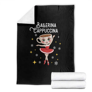 Ballerina Cappuccina Christmas Throw Blanket Italian Brainrot Meme TS14 Black Print Your Wear