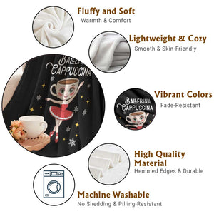 Ballerina Cappuccina Christmas Throw Blanket Italian Brainrot Meme TS14 Print Your Wear