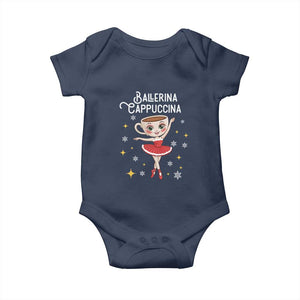 Ballerina Cappuccina Christmas Baby Onesie Italian Brainrot Meme TS14 Navy Print Your Wear