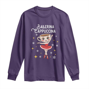 Ballerina Cappuccina Christmas Long Sleeve Shirt Italian Brainrot Meme TS14 Purple Print Your Wear