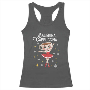 Ballerina Cappuccina Christmas Racerback Tank Top Italian Brainrot Meme TS14 Dark Heather Print Your Wear