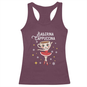 Ballerina Cappuccina Christmas Racerback Tank Top Italian Brainrot Meme TS14 Maroon Print Your Wear