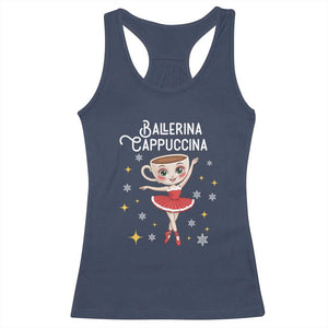 Ballerina Cappuccina Christmas Racerback Tank Top Italian Brainrot Meme TS14 Navy Print Your Wear