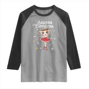 Ballerina Cappuccina Christmas Raglan Shirt Italian Brainrot Meme TS14 Sport Gray Black Print Your Wear
