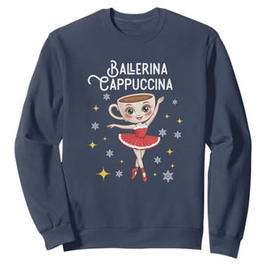 Ballerina Cappuccina Christmas Sweatshirt Italian Brainrot Meme TS14 Navy Print Your Wear