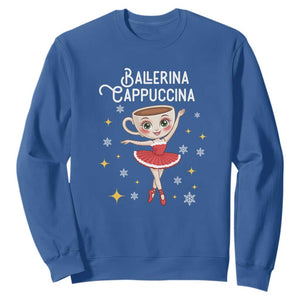 Ballerina Cappuccina Christmas Sweatshirt Italian Brainrot Meme TS14 Royal Blue Print Your Wear