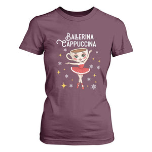Ballerina Cappuccina Christmas T Shirt For Women Italian Brainrot Meme TS14 Maroon Print Your Wear