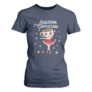 Ballerina Cappuccina Christmas T Shirt For Women Italian Brainrot Meme TS14 Navy Print Your Wear