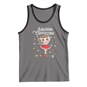 Ballerina Cappuccina Christmas Tank Top Italian Brainrot Meme TS14 Deep Heather Black Print Your Wear