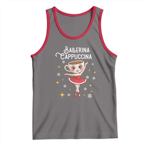 Ballerina Cappuccina Christmas Tank Top Italian Brainrot Meme TS14 Deep Heather Red Print Your Wear
