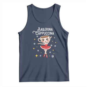 Ballerina Cappuccina Christmas Tank Top Italian Brainrot Meme TS14 Navy Print Your Wear