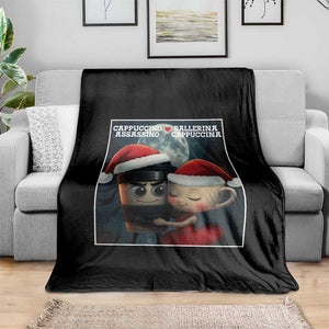 Funny Christmas Couple Throw Blanket Italian Brainrot Meme TS14 Print Your Wear