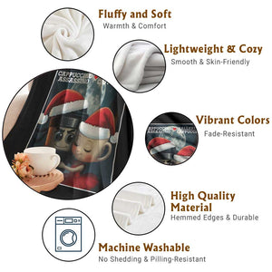 Funny Christmas Couple Throw Blanket Italian Brainrot Meme TS14 Print Your Wear