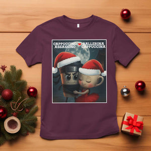Funny Christmas Couple T Shirt Italian Brainrot Meme TS14 Maroon Print Your Wear