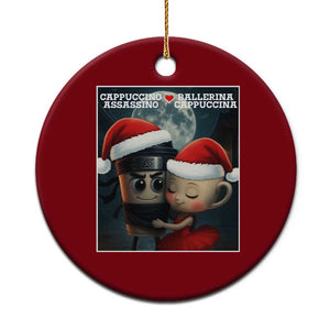 Funny Xmas Couple Ceramic Ornament Italian Brainrot Meme TS14 1pc Red Print Your Wear