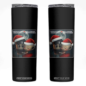 Funny Christmas Couple Skinny Tumbler Italian Brainrot Meme TS14 Black Print Your Wear