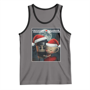 Funny Christmas Couple Tank Top Italian Brainrot Meme TS14 Deep Heather Black Print Your Wear