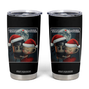 Funny Christmas Couple Tumbler Cup Italian Brainrot Meme TS14 Black Print Your Wear